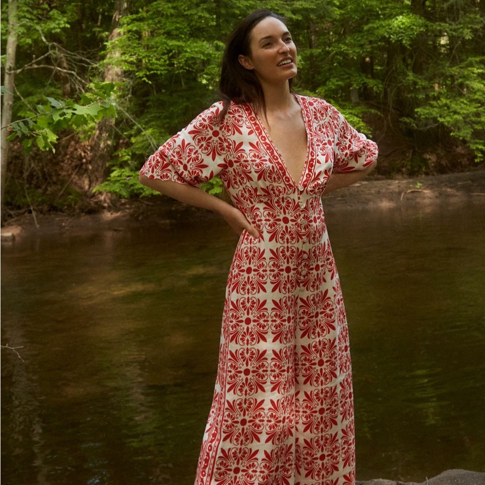 Farm Rio Carmina button front jumpsuit